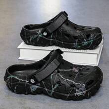 ﻿1 Pair Men's Lightweight Comfortable Clogs Hollowed Out Anti Slip Garden Shoes Men Mesh Summer Sandals For Men's Casual Outdoors Non-Slip Thick Sole Beach Flip Flops Slippers