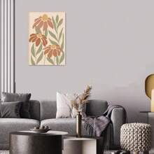 1pc Abstract Botanical Earth Tone Printable Wall Gallery, Boho Living Room Wall Decor, Cosy Eclectic Apartment Wall Art Poster Unframed-Style