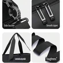 Fashionable High Capacity Lightweight Black Travel Bag - Waterproof Wet/Dry Separated Fitness Organizer With Independent Shoe Compartment, Suitable For School, Fitness, Yoga And Travel Overnight Bag, Gym Bag, Luggage, Weekend Bag, Tote, College Backpack, Luggage, Weekend Bag, Hospital Bag, Holiday Winter Bag For School School Accessories School Stuff