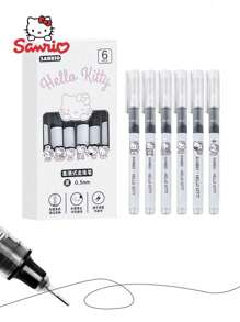 Sanrio Sanrio 6pcs/Set Push Gel Pen Kawaii Cute Kitten Gel Pen Office Stationery Can Be Used For Any Paper And Office, Teachers, Students (New And Old Packaging Are Shipped Randomly) (Some Accessories May Be Random), School Supplies,Back To School