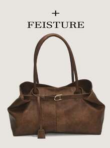 1pc Women's Large Capacity One Shoulder Shopping Bag With Magnetic Closure, Suitable For Daily Outings, Dates, Commuting