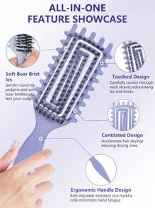 Cepillo definidor de rizos, cepillo para cabello rizado para rizos, ondas y espirales, definir, dar volumen, desenredar rizos de mujeres y niñas, reduce el tirón y el frizz del cabello