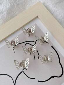 6 PIEZAS Pasadores de pelo pequeños de metal con mariposa, pasadores de pelo mini antideslizantes para flequillo y cabello lateral, estilo Y2K, accesorios de pelo vintage con diseño hueco, pasadores de estilo bohemio elegante para mujeres y niñas, pasadores de verano