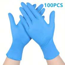 1 Box Disposable Nitrile Gloves, Blue Color, Durable Household Cleaning Gloves For Kitchen, Bathroom, Cleaning, Food Handling, Tattoo, Beauty, Hair Dye, Pets, Salon, Cleaning Supplies, Home Tools