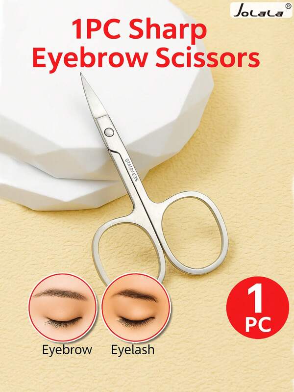 Curved Stainless Steel Eyebrow Scissors – Sharp Trimming Tool For Brow Shaping,Makeup,Cheap,Room Decor,Vanity,Travel,Bedroom,Makeup Accessories
