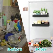 2 PACK Side Refrigerator Storage Rack Iron Magnetic Kitchen Shelf Wall Mounted Spice Rack - 2 - View 6