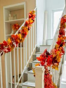 1 Stück Herbstkranz mit Ahornblättern, künstlicher Rankenkranz Deko für Thanksgiving, Halloween, Zuhause, Hochzeit, Kamin, Party, Weihnachten
