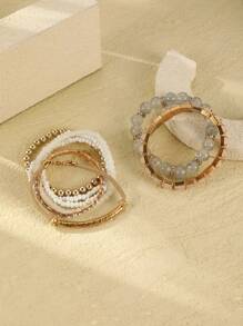 Conjunto de 8 pulseiras de liga de estilo elegante para mulheres