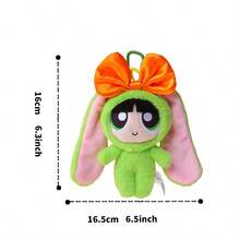 Llavero de peluche de conejito de Las Chicas Superpoderosas - Llavero de recuerdo de personaje de dibujos animados encantador para bolsos, llaves y teléfonos (Blossom, Bubbles, Buttercup) - Multicolor - Ver 3