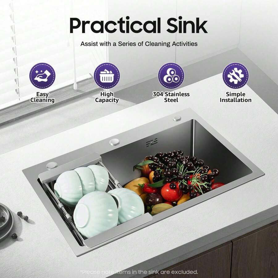 YUNRUX Kitchen Sinks - Silver - View 1