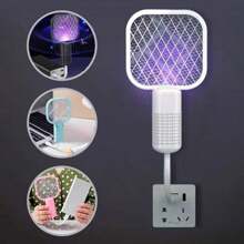 1 Stück USB-Moskito-Klatsche-Falle mit UV-Licht, tragbares Insekten-Schläger-Moskito-Killer-Lampe für Zuhause, Outdoor, Auto, Camping, Reisen, Hotel - Schädlingsabwehr