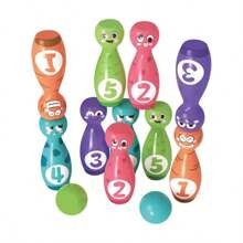 Jouets de puzzle pour l'éducation précoce des enfants, reconnaissant les nombres, les couleurs, les expressions. Boules de quilles multifonctionnelles, en ABS et matériaux sûrs, 12 pièces le jeu de quilles intérieur. Améliore l'intelligence des enfants, cultive leurs intérêts et leurs passe-temps