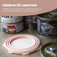 6 PACK Can Lids Pet Food Can Cover Food Mixing Spoons Food Canned Scoop Fits Most Standard Size Dog Cat Can Tops For Pet Cat Dog Feeding Can Wet Food Storage - 6 PCS - 查看 2