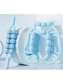 Aparat de masaj pentru picioare cu 24 de role - 10 role extra late cu două rânduri, masaj dublu, dispozitiv de slăbire cu role - clemă circumferențială pentru relaxarea mușchilor gambei și coapsei - rolă de relaxare musculară, accesorii de yoga, rolă pentru coapsă, clemă pentru picioare, rolă cu țepi pentru relaxarea musculară, instrument specific pentru întinderea musculară