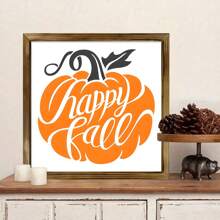 1 STÜCK FRÖHLICHER HERBST Holzschild Herbst Holzschild Schild Stufentablett Gestuftes Tablett Herbst Erntedank Dekoration Gerahmtes Schild, Raumdekoration Ästhetik, Heimdekoration, Leinwandkunst, Poster für Zimmer, Schlafzimmerdekoration.