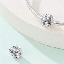 1 pièce Pendentif élégant en argent sterling S925 de la série Zirconia éternelle, pour créer des bracelets, colliers DIY, accessoires de bijouterie pour femmes, collier, bracelet, porte-clés, cadeaux de demoiselle d'honneur