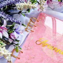 A5 A6 A7 Notebook Cover & Transparent Pen & Bookmark Resin Casting Molds Kit, Epoxy Resin Silicone Molds, DIY Crystal Handmade Stationery Craft Supplies, Hybrid Shape Pens Mould - Clear - View 5