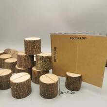 40 pezzi/20 pezzi Supporti in legno per segnaposto, Supporti rustici premium per numeri di tavolo, Cartoncini segnaposto in carta kraft, Porta foto in legno, Ottimi per nomi dei tavoli per matrimoni e altro!