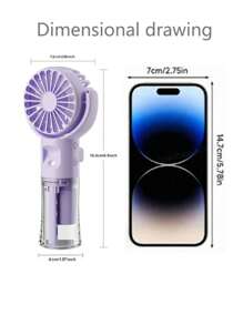 Portable Fan With Mist Humidifier, Mini USB Rechargeable Handheld Fan With Water Spray, 800mAh Battery Desk Fan, Lightweight Handheld Fan - Suitable For Office, Outdoor, Travel And Camping - Stay Cool Anytime! Refreshing Comfort For Indoor And Outdoor Travel, Essential For Summer, Beach Vacation, Back To School, Gifts, Holiday Essentials
