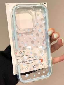 Funda de teléfono con estética de estrellas, coreana, linda, de pantalla completa con estrellas, compatible con iPhone 16, 15, 14, 13, 12, Max, 11, cubierta trasera suave y adorable para chicas