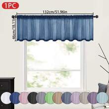 1pc Solid Color Sheer Curtain, Transparent Half Window Curtain, Filtering Sunshade Curtain With Rod Pocket, Suitable For Kitchen, Bathroom, Cafe Decoration, 100% Polyester Fabric Lightweight Transparent Voile, Suitable For Daily And Home Scenes - Multicolor - View 26