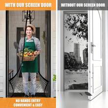 Easy Install Magnetic Screen Door - Prevents Insect Invasion, Draws In Fresh Air | Self-Sealing, Heavy Duty Mesh Curtain Suitable For All Seasons | Perfect For Bedroom And Home Decor, Hands-Free, Partitions