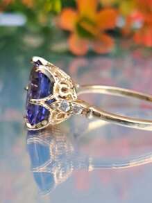 Luxury Elegant Engagement Ring,Unique Rings Jewelry For Women Bridal Ring Anniversary Gift For Her(No Box )