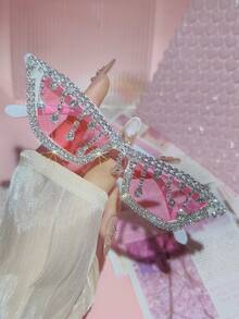 1 件/2 套 - 休闲、可爱、优雅、性感、复古、波西米亚、复古、派对 PC（聚碳酸酯）女士时尚眼镜，带水钻装饰，适合派对、海滩、所有季节 - 亮閃閃水鑽流蘇 - 查看 29