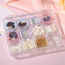 亚克力磁性展示盒，透明迷你收纳盒，透明亚克力贝壳首饰盒，适用于珠子、指甲、珠宝 - 彩色 - 查看 10