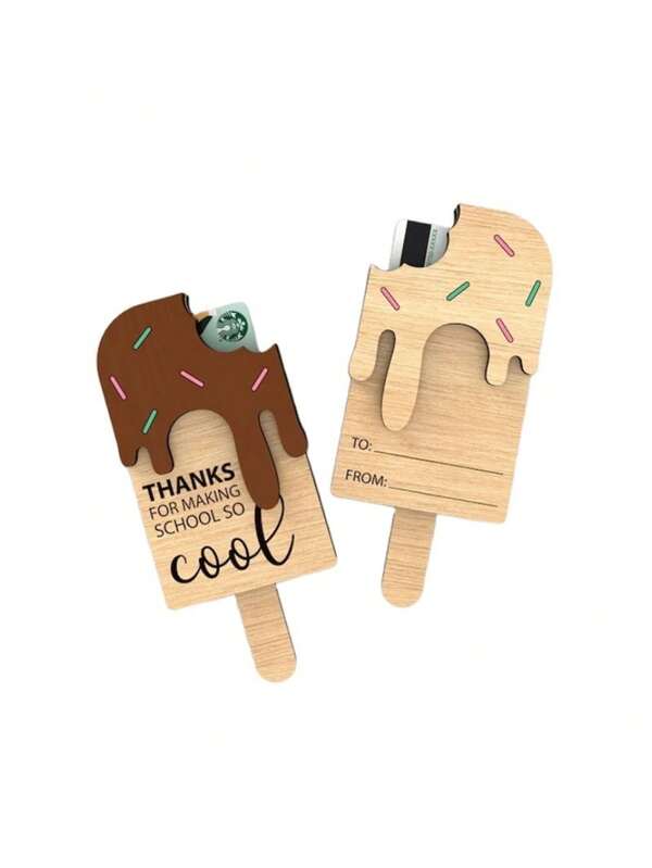 1pc Icicle Gift Card Clip - Wooden Material - Fun Icicle Shape Card Clip Gift Box, Ice Cold Heart, A Card To Hand Over, Icicle Card Clip To Hide Your Exclusive Heart, Suitable For Confession, Birthday, Graduation, Gifts, Perfect Teacher Appreciation Gifts