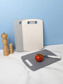 1pc/3pcs Multi-Purpose Plastic Cutting Board, Double-Sided Chopping Board For Cooked Food & Raw Food, Ideal For Kitchen, Home, College Dorm, Apartment