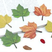 100pcs Maple Leaf Shaped Sticky Notes, Faux Leaf Decorative Memo Pads, Creative Maple Leaf Memo Sticker