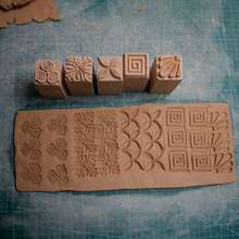 2cm Square Clay Texture Stamp Block Pottery Ceramic Embossing Stamping Seal For Polymer Clay Impression Art Hobby Tool