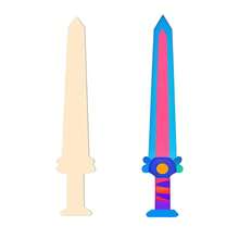5pcs/Pack 7cm*35cm Unfinished Wooden Sword Set, Handmade DIY Painting Wooden Sword Blanks, Wooden Swords, Pirate Swords, DIY Craft Swords, Painting Wooden Crafts, Includes Colored Pens And Stickers, Suitable For Birthday, Family Gathering Handmade Craft Making, Party Supplies Handcraft Set - Multicolor - View 6