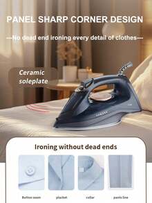 SOKANY Dampfbügeleisen, Elektrobügeleisen, Kleidung Bügelfreihalter, 2200 Hochleistung, Schnellaufheizung, mehrstufige Temperatursteuerung, freie Umschaltung. Großer Wassertank, keine häufige Nachfüllung nötig, sofort einsatzbereit. Mit Sprühtaste und LED-Anzeige. Keramik-Bügelsohle, einfaches Bügeln auch kleiner Bereiche wie Kragen und Knöpfe. Geeignet für Familien, ein Haushaltshelfer für Geschäftsleute entworfen.