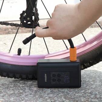 Portable Bicycle Tire Inflator, 150PIS Mini Bicycle Pump With LED Lights And Digital Display, 2000mah Li-Ion Battery With Quick Inflate And Auto Shut-Off Function. Suitable For Bicycles/Basketballs. Gift