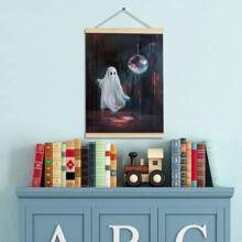 1pc, Canvas Hanging Painting, Framed Art Decoration, Hangable, Wall Art, Poster, Framed Wall Art, Cute Avant Garde Halloween Decorations, Disco Ball Spooky Party, Cute Halloween Spooky Paintings, Vintage Style Art, Disco Ball Poster, Avant Garde Dorm Room Wall Art, Autumn Decorations, Halloween Decorations, Halloween Autumn Decorations, Room Decorations, Dorm Room Decorations, Bedroom Decorations, Office Decorations, Holiday Party Decorations Home Decor Fall Decor