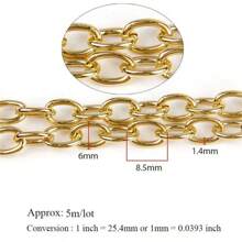 Rollo de 5m de Cadena de aleación de aluminio gruesa y retorcida, cadena de metal chapada en oro para hacer joyería, collares, pulseras y manualidades DIY