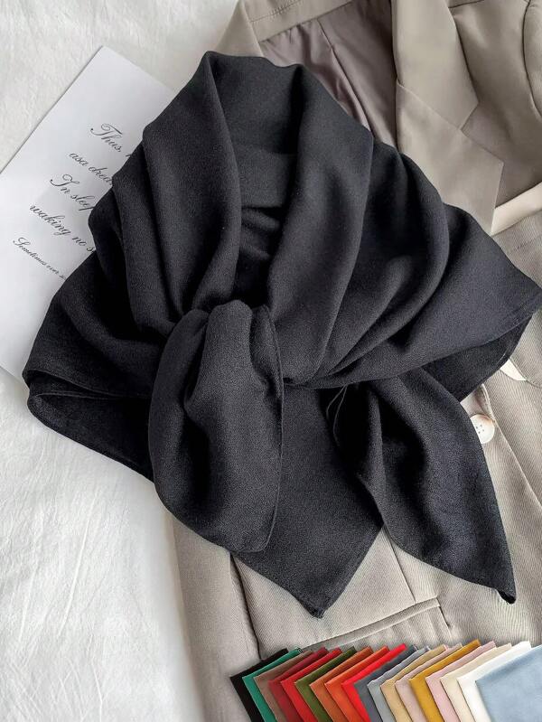 1pc Women's Solid Color -Linen Imitated Square Scarf, Suitable For Daily Wear & Holiday, Can Be Used As Headscarf, Outdoor Beach Towel Or Hair Decoration Bandana,Hair Band,Head Band Ideal For Dressing Up Your Look