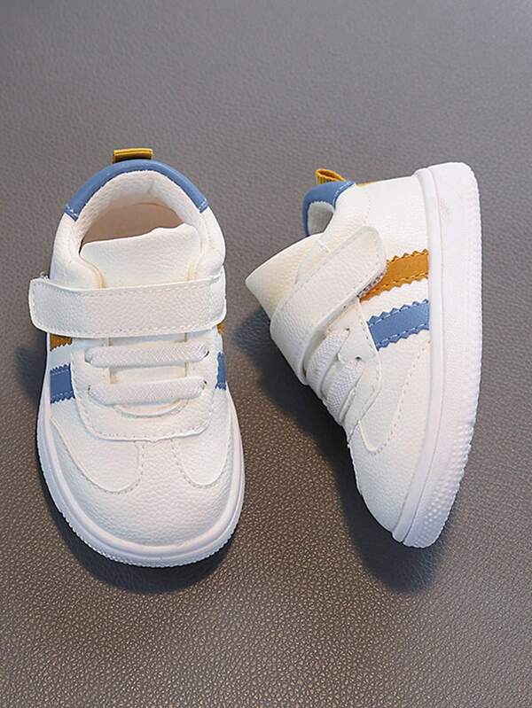 1 Pair Spring/Autumn Casual Non-Slip Hook And Loop Design Sports Shoes For Toddlers, Leather Upper Waterproof TPR Soft Sole Anti-Collision Indoor/Outdoor Walking Sneakers, Suitable For 1-4 Years Old Boys And Girls