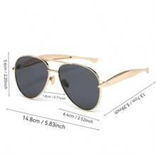 1 buc ochelari unisex cu ramă mare, retro, metalici, cu punte dublă, vintage, potriviți pentru fotografie stradală, călătorii, vacanță, plajă și purtare zilnică