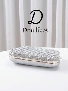 Women's Sparkling Crystal Decorated Evening Clutch Purse, With Metal Rhinestone Decor, Gleaming Box Style Wallet, Perfect For Creating A Charming Look, Suitable For Brides, Weddings, Parties, Balls, Birthday Gifts, Valentine's Gifts, Gatherings, Crossbody Bag, Handbag, Makeup Bag, Perfectly Matching New Year Outfits And Women's Party Dresses, Stylish Party Bag, Ideal For Parties, Weddings, Balls, Formal Dinners/Banquets