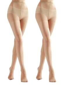 半双装 20D 女士透明连裤袜，超薄高腰紧身裤，适合搭配连衣裙，圣诞礼物 - 超薄絲襪 - 查看 4