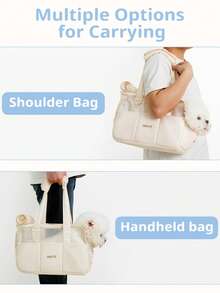 Dog Carrier For Small Dogs Rabbit Cat With Large Pockets, Bag, Dog Carrier Soft Sided, Collapsible Travel Puppy Carrier