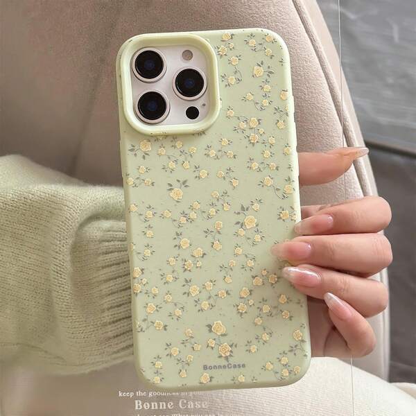 Funda pequeña con diseño de flores de moda para 15, 16, 16 Pro Max