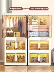 5/4/3/2/1 Layer Kids Wardrobe Closet, Foldable Storage Cabinet, Large Capacity, Multifunctional Nursery Clothes Organizer For Living Room & Bedroom