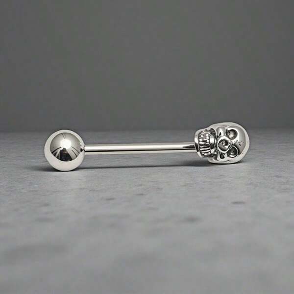 The Stainless-Steel Skull Tongue Stud Is Dark, Edgy, And Full Of A Hint Of Rebellious Charm. It Spruces Up Your Daily Outfits And Makes You The Center Of Attention At Girls' Gatherings.Crafted From Minimalist Metal, It's Extremely Versatile. It Doesn't Care About Your Makeup Or Style, And Can Even Add A Tough Attitude To Casual Looks. Just In And You'll Instantly Look Cool, Subtly Exuding Your Wild Charm Through This Small Detail.