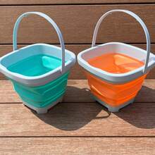 儿童沙滩玩具套装 - 多功能可折叠桶、铲子、户外玩具、沙雪玩乐工具、便携式、促进亲子乐趣、男孩和女孩节日派对的完美礼物、沙滩用品、儿童娱乐、派对礼物、万圣节、圣诞节、感恩节 - 彩色 - 查看 3