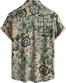 Mens Hawaiian Shirt Short Sleeve Button Down Tropical Shirts Casual Floral Summer Beach Shirt