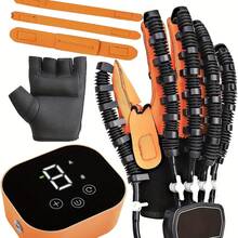 [Última actualización] Accesorios 6 en 1 | Modelo 2025 | Guantes de entrenamiento de masaje de mano inteligente de color naranja, guantes de entrenamiento de la función de la mano, regalo para personas mayores, regalo pensativo, regalo de Navidad perfecto, regalo de Acción de Gracias ideal - Versión de goma plus para mano izquierda - Ver 8